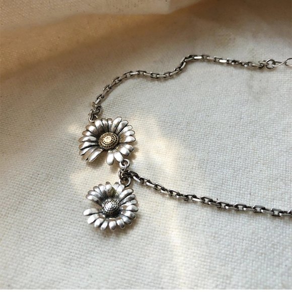 *925 Sterling Silver Vintage Sunflower Bracelet - Picture 8 of 10